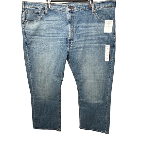 Signature Levi Strauss & Co. Mens‎ Bootcut Jeans Blue Light Wash Denim 48/30 - Picture 8 of 13